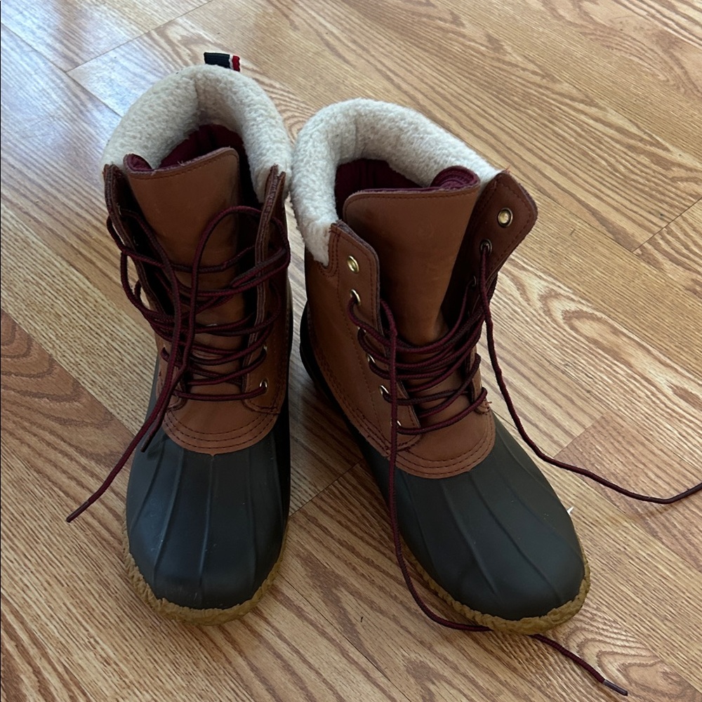 Tommy Hilfiger Brown and Black Rain Boots